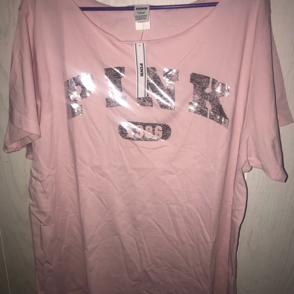 Pink Sequin Logo T-Shirt